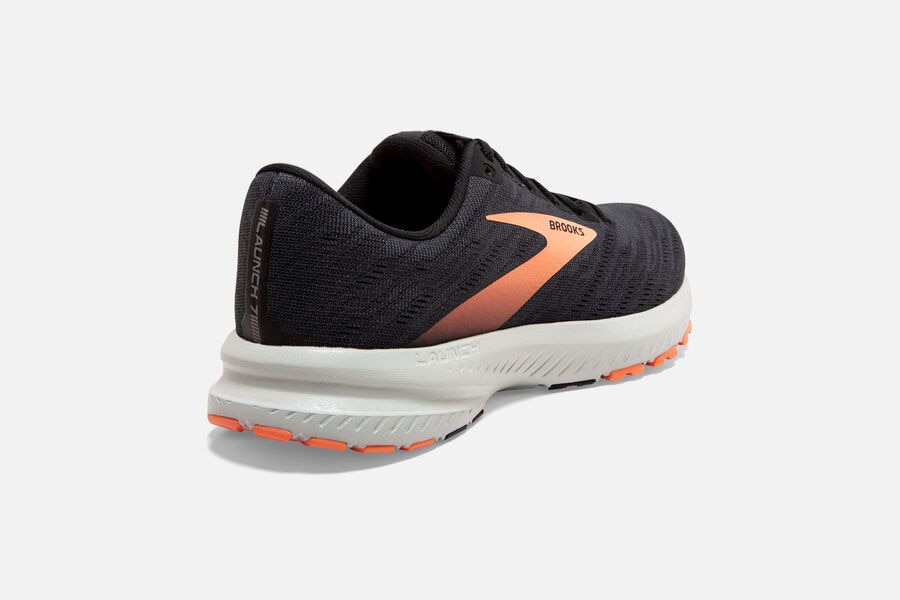 Launch 7 Road Brooks Running Shoes NZ Womens - Black/Orange - ZRVCTK-520